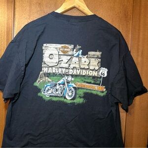 Ozark Harley Davidson Motorcycles Black T-Shirt  Lebanon Missouri Sz XL 2008 USA